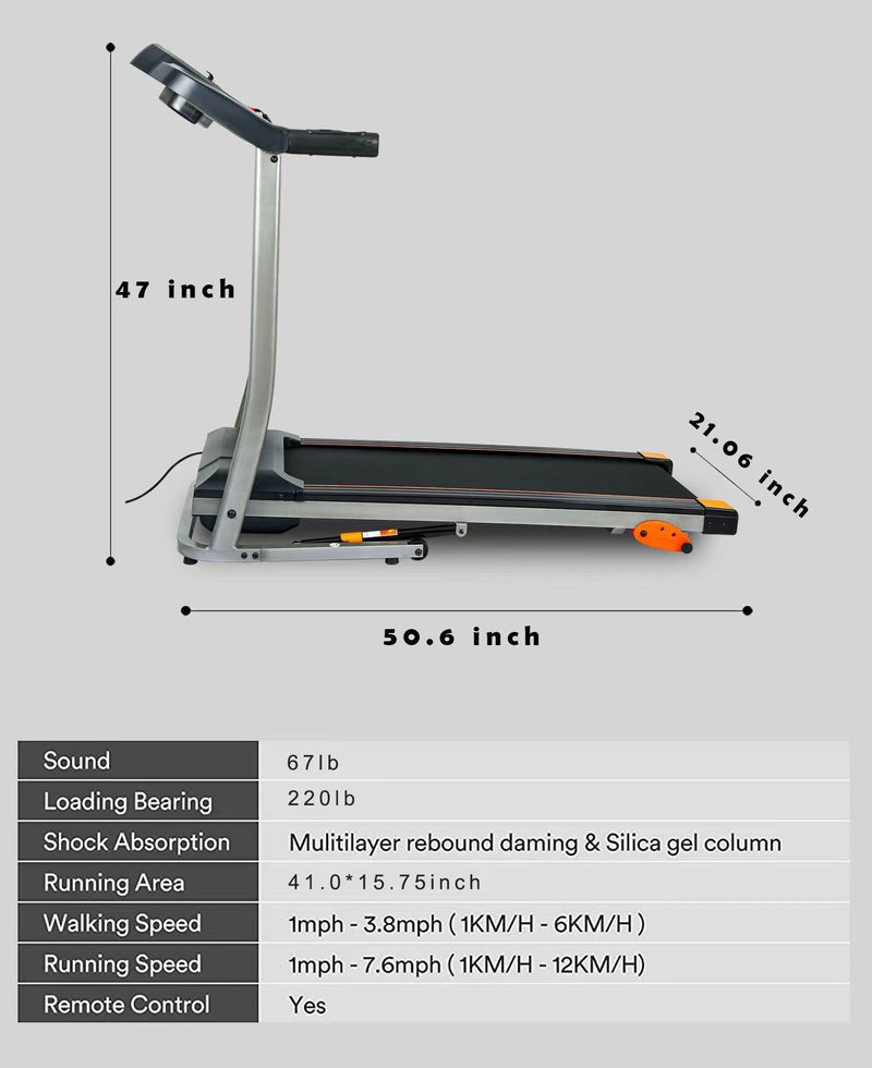 Supfirm Folding Treadmill 2.5HP 12KM/H, Foldable Home Fitness Equipment with LCD for Walking & Running, Cardio Exercise Machine, 4 Incline Levels, 12 Preset or Adjustable Programs, Bluetooth Connectivity, Bla - Supfirm