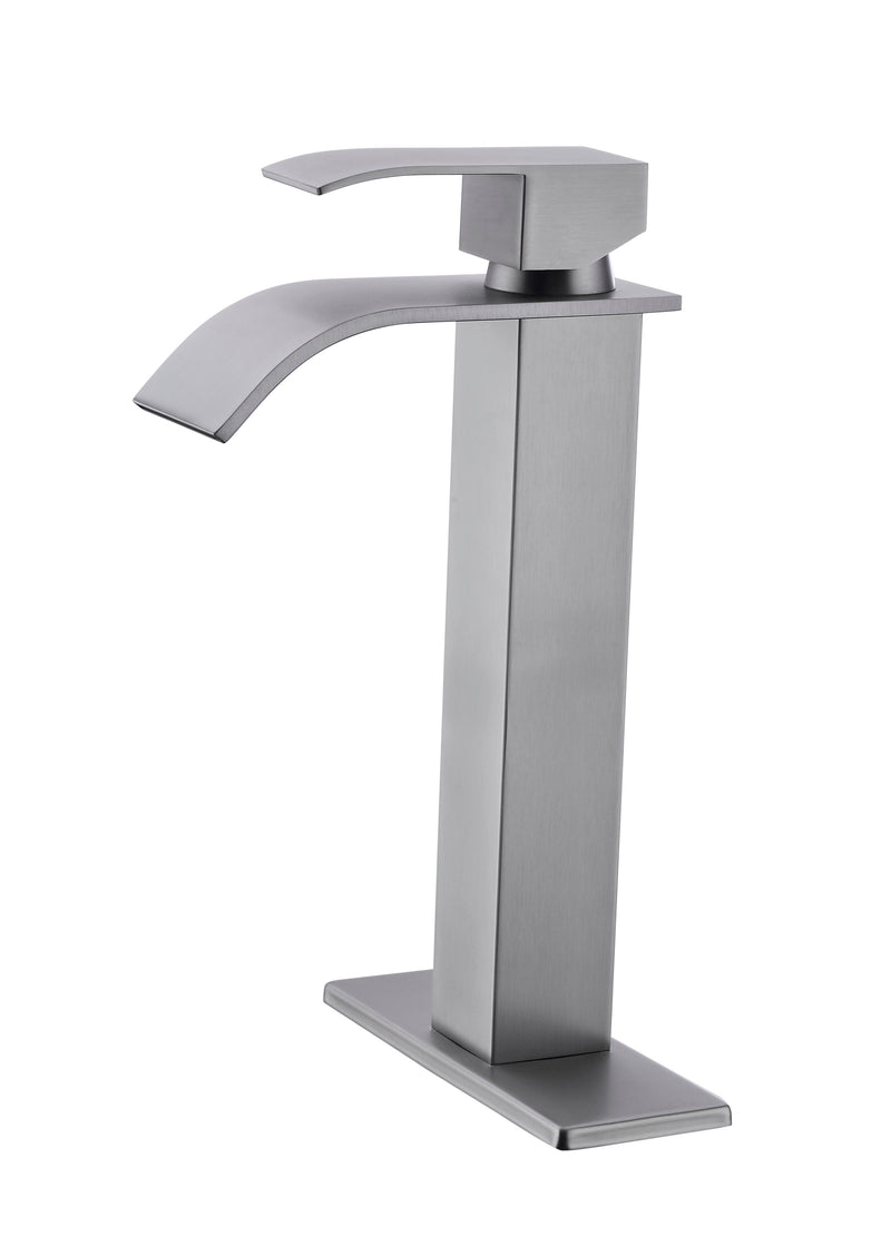 Supfirm Waterfall Spout Bathroom Faucet,Single Handle Bathroom Vanity Sink Faucet