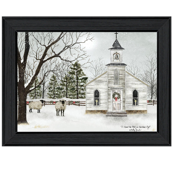 Supfirm Trendy Decor 4U "I Heard the Bells on Christmas" Framed Wall Art, Modern Home Decor Framed Print for Living Room, Bedroom & Farmhouse Wall Decoration by Billy Jacobs - Supfirm