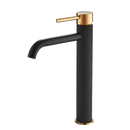 Supfirm Black Bathroom Faucet, Black and Gold  Faucet for Bathroom Sink, Black Single Hole Bathroom Faucet Modern Single Handle Vanity Basin Faucet