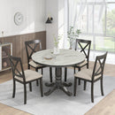 Orisfur. 5 Pieces Dining Table and Chairs Set for 4 Persons, Kitchen Room Solid Wood Table with 4 Chairs - Supfirm