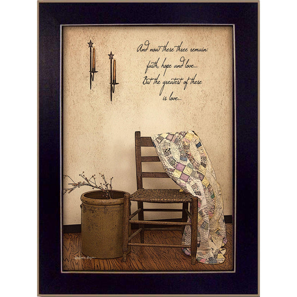 Supfirm "These Three Remain" By Susan Boyer, Printed Wall Art, Ready To Hang Framed Poster, Black Frame - Supfirm