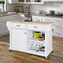 Cambridge Natural Wood Top Kitchen Island with Storage - Supfirm