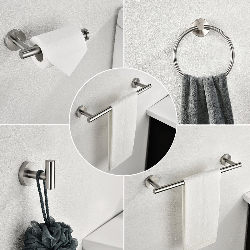 Supfirm 6 Piece Stainless Steel Bathroom Towel Rack Set Wall Mount