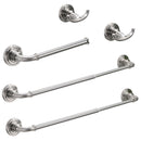 Supfirm Bathroom Hardware Set Brushed Nickel 4-Pieces Bathroom Towel Rack 24 Inches Adjustable Bathroom Accessories Set