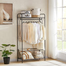 Freestanding Garment Rack, Open-Style Wardrobe, Hanging Rail with Metal Basket, and Heavy-Duty Metal Clothes Rack,Bathroom Storage Shelves - Supfirm