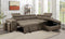 105" Sectional Sofa with Adjustable Headrest ,Sleeper Sectional Pull Out Couch Bed with Storage Ottoman and 2 Stools, Light Brown - Supfirm