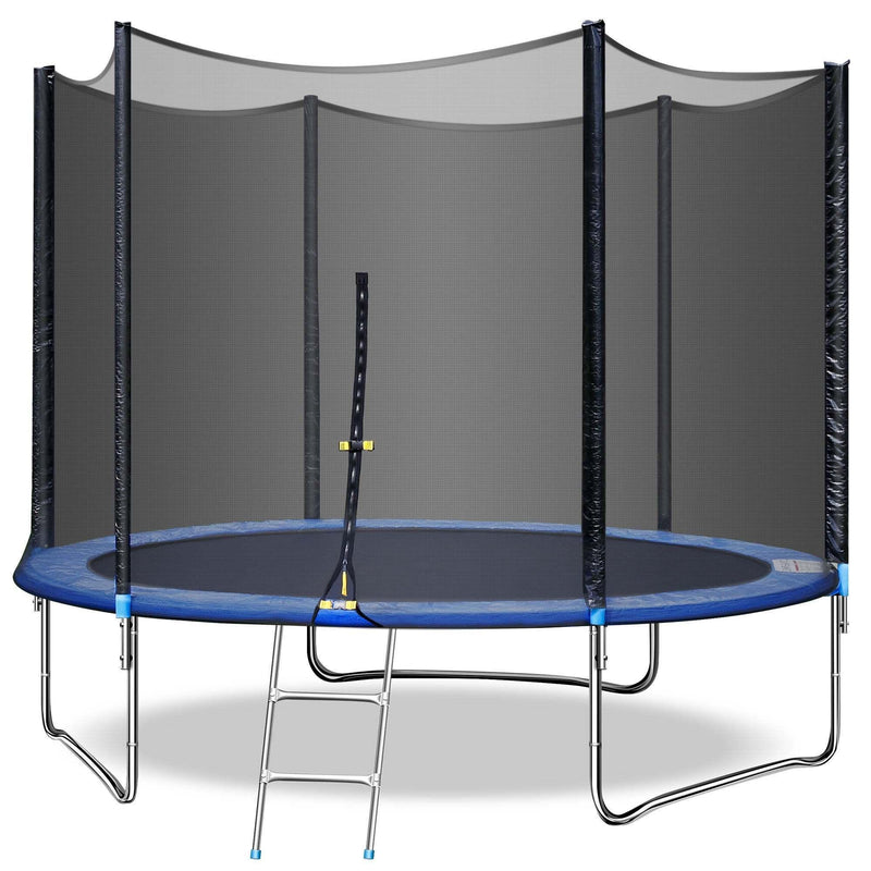 10ft Trampoline with Safe Enclosure, Outdoor Fitness Trampoline for Kids and Adults - Supfirm