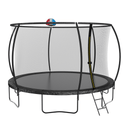 12FT Trampoline with backboard , Outdoor Pumpkin Trampoline for Kids and Adults with Enclosure Net and Ladder - Supfirm