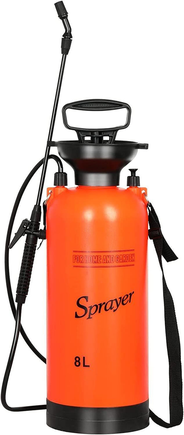 Supfirm 2.0 Gallon Lawn Garden Pump Sprayer with 2 Different Spray Patterns, Mosquito Sprayer Adjustable Shoulder Strap, Pressure Relief Valve, Multi-Purpose for Yard, Weed, Plant - Supfirm