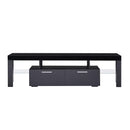 Supfirm 20 minutes quick assemble,Black morden TV Stand with LED Lights,high glossy front TV Cabinet,can be assembled in Lounge Room, Living Room or Bedroom,color:black - Supfirm