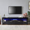 Supfirm 20 minutes quick assemble,Black morden TV Stand with LED Lights,high glossy front TV Cabinet,can be assembled in Lounge Room, Living Room or Bedroom,color:black - Supfirm