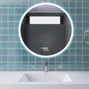 Supfirm 24 in. Round Wall-Mounted Dimmable LED Bathroom Vanity Mirror with Defogger and Bluetooth Music Speaker - Supfirm