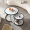 Supfirm 27.16inch Marble Pattern MDF Top with Black Metal Frame nesting coffee table set of 2 - Supfirm