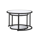 Supfirm 27.16inch Marble Pattern MDF Top with Black Metal Frame nesting coffee table set of 2 - Supfirm