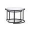 Supfirm 27.16inch Marble Pattern MDF Top with Black Metal Frame nesting coffee table set of 2 - Supfirm