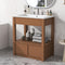 Supfirm 30" Bathroom Vanity with Sink Top, Bathroom Cabinet with Open Storage Shelf and Two Drawers, Brown - Supfirm