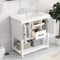 Supfirm 30" Bathroom Vanity with Sink Top, Bathroom Vanity Cabinet with Two Doors and Two Drawers, Solid Wood Frame, One Package, White - Supfirm