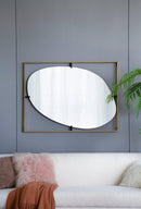 Supfirm 30x1x40" Poppy Mirror with Gold Metal Frame Contemporary Design Wall Decor for Bathroom, Entryway Wall Decor - Supfirm