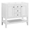 36" Bathroom Vanity without Sink, Cabinet Base Only, Two Cabinets and Drawers, Open Shelf, Solid Wood Frame, White - Supfirm