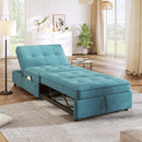 4-in-1 Sofa Bed, Chair Bed, Multi-Function Folding Ottoman Bed with Storage Pocket and USB Port for Small Room Apartment,Living Room,Bedroom,Hallway, Teal - Supfirm