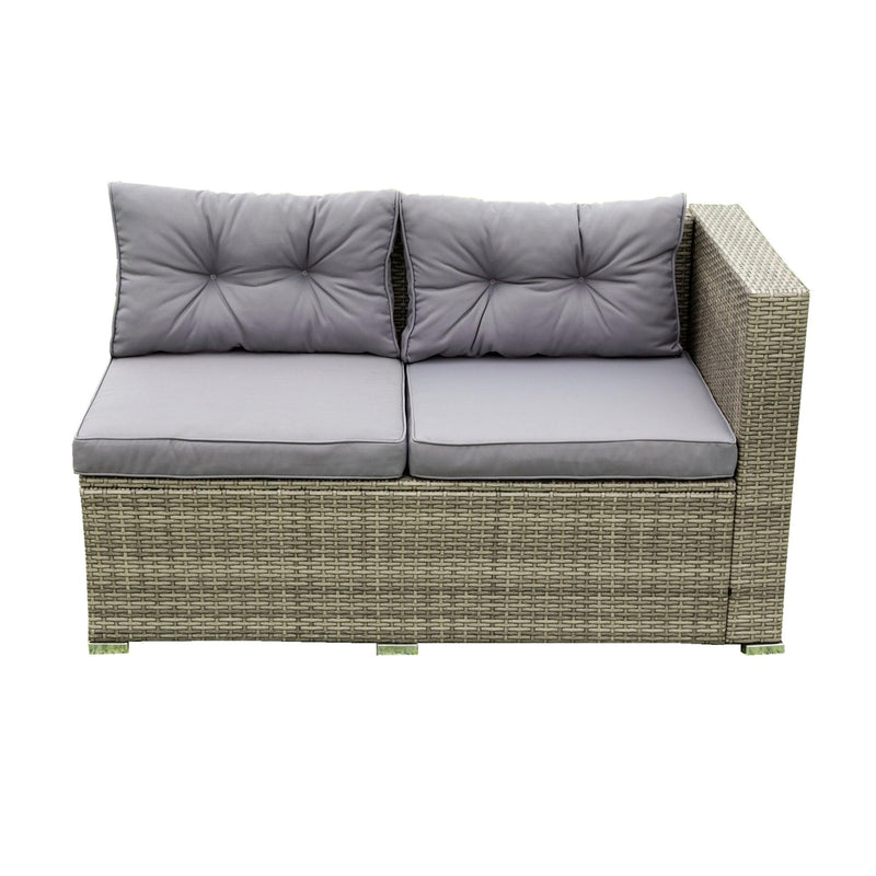 Supfirm 4 Piece Patio Sectional Wicker Rattan Outdoor Furniture Sofa Set with Storage Box Grey - Supfirm