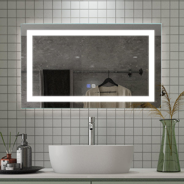 Supfirm 40 x 24 inch LED Bathroom Vanity Mirror Superslim Dimmable Anti Fog - Supfirm