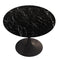 Supfirm 42.12"Modern Round Dining Table with Printed Black Marble Table Top,Metal Base  Dining Table, End Table Leisure Coffee Table - Supfirm