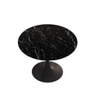 Supfirm 42.12"Modern Round Dining Table with Printed Black Marble Table Top,Metal Base  Dining Table, End Table Leisure Coffee Table - Supfirm