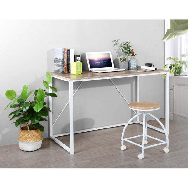 47.2 inch Computer Desk Modern Writing Desk, Simple Study Table, Industrial Office Desk, Sturdy Laptop Table for Home Office, oak & white - Supfirm