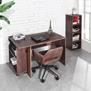 47.4" L Computer Desk with movable bookcase, brown - Supfirm