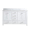 60" Double Bathroom Vanity Cabinet with Carrera Marble Top in White with Ceramic Sink and Back Splash - Supfirm