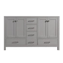 60 in Bathroom Vanity without Top and Sink, 60 inch Modern Freestanding Bathroom Storage Only, Bathroom Cabinet with Soft Close Doors and Drawers in Gray - Supfirm