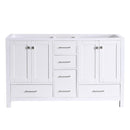 60 in Bathroom Vanity without Top and Sink, 60 inch Modern Freestanding Bathroom Storage Only, Bathroom Cabinet with Soft Close Doors and Drawers in White - Supfirm