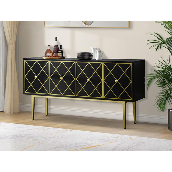 Supfirm 63'' Wide Sideboard BLACK - Supfirm