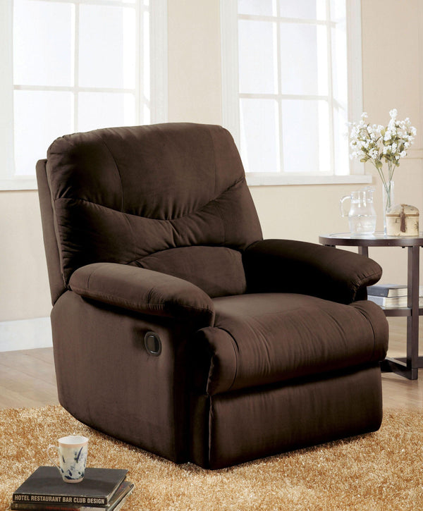 ACME Arcadia Recliner (Motion) in Chocolate Microfiber 00632W - Supfirm