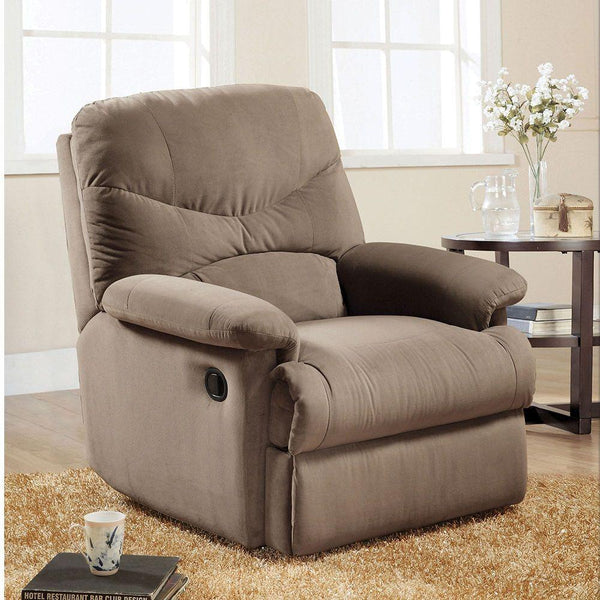 ACME Arcadia Recliner (Motion) in Light Brown Microfiber 00627 - Supfirm