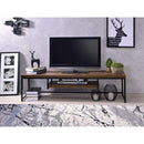 ACME Bob TV Stand in Weathered Oak & Black 91782 - Supfirm