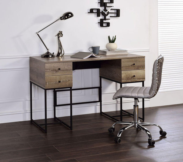 ACME Desirre Desk, Rustic Oak & Black 92640 - Supfirm