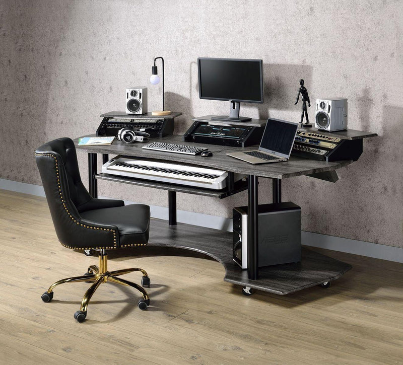 ACME Eleazar Computer Desk, Black Oak 92895 - Supfirm