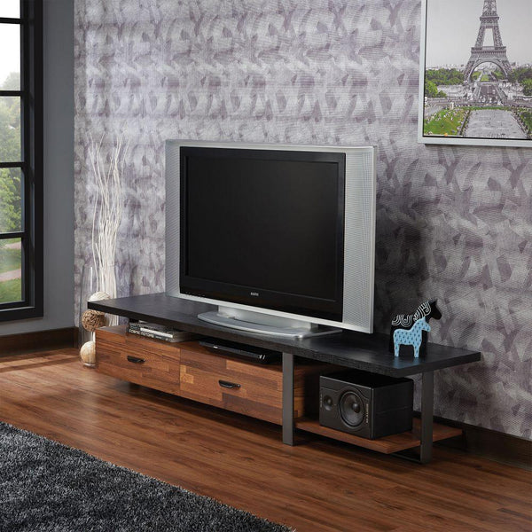 ACME Elling TV Stand in Walnut & Black 91235 - Supfirm