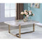 ACME Feit Coffee Table in Faux Marble & Champagne 83105 - Supfirm