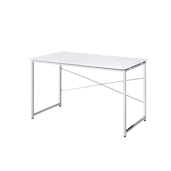 ACME Tennos Writing Desk, White & Chrome Finish 93190 - Supfirm