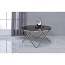 ACME Valora Coffee Table in Champagne & Black Glass 81830 - Supfirm