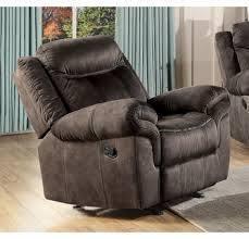 ACME Zubaida Glider Recliner, 2-Tone Chocolate Velvet 55022 - Supfirm