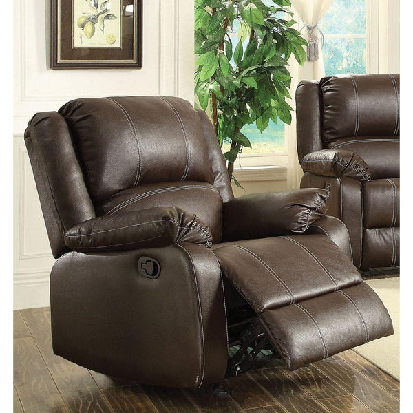 ACME Zuriel Rocker Recliner (Motion) in Brown PU 52282 - Supfirm