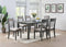 Antique Grey Finish Dinette 7pc Set Kitchen Breakfast Dining Table w wooden Top Cushion Seats 6x Chairs Dining room Furniture - Supfirm