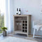 Bar Cabinet Castle, One Open Shelf, Six Wine Cubbies, Light Gray Finish - Supfirm