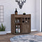 Bar Cabinet Dext, Two Concealed Shelves, Six Wine Cubbies, Dark Walnut Finish - Supfirm