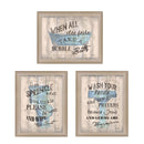 Supfirm "Bathroom Humor Collection" 3-Piece Vignette By Debbie DeWitt, Printed Wall Art, Ready To Hang Framed Poster, Beige Frame - Supfirm